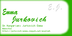 emma jurkovich business card